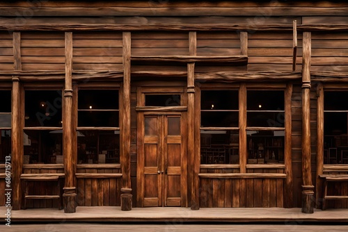 western saloon general store , old wooden facade , weathered general store facade