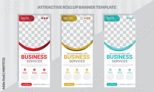 Modern rollup banner design template 