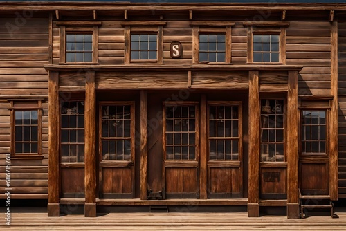 western saloon general store , old wooden facade , weathered general store facade