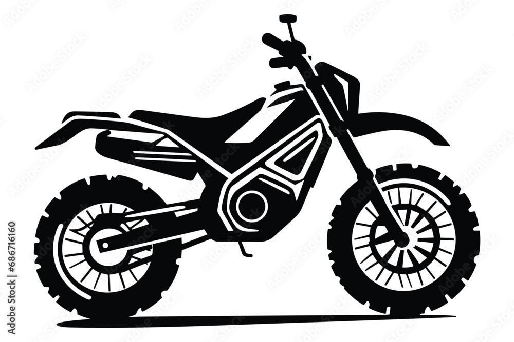 Fototapeta premium Winter ice snow motor bike silhouette vector