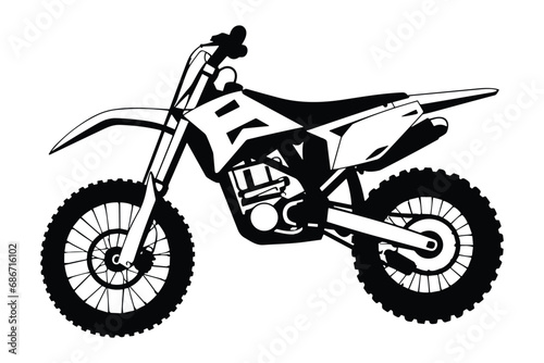 Winter ice snow motor bike silhouette vector