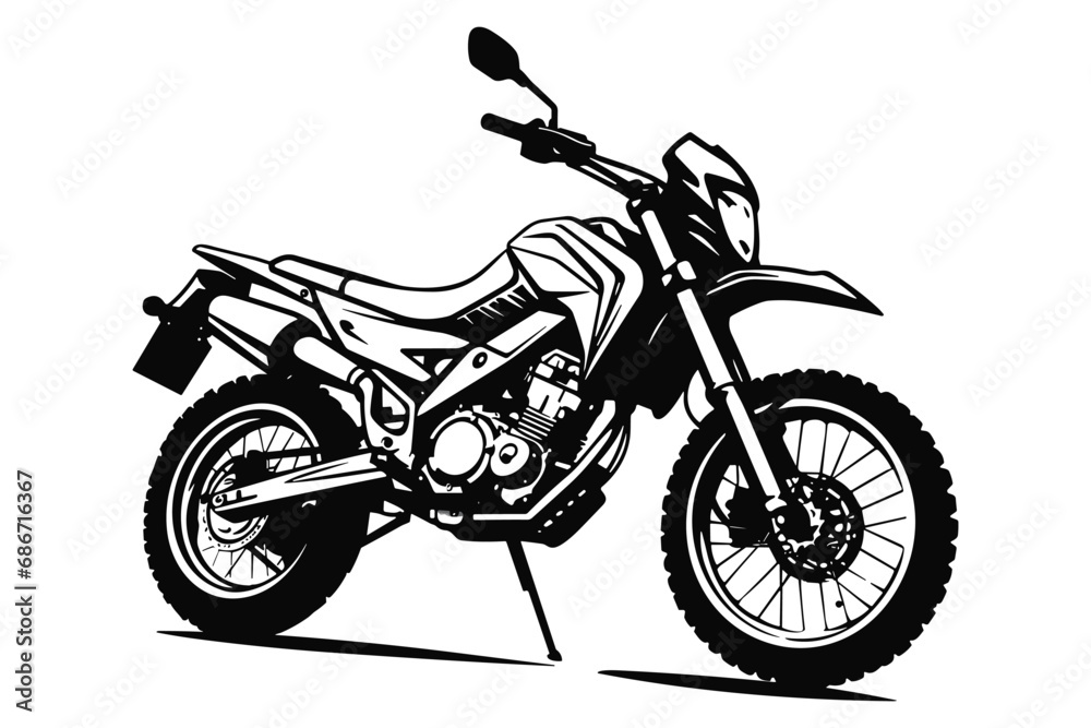 Fototapeta premium Winter ice snow motor bike silhouette vector