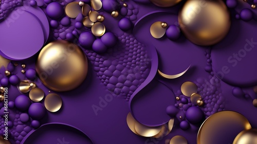 purple abstract background with luxury golden element.Generative AI
