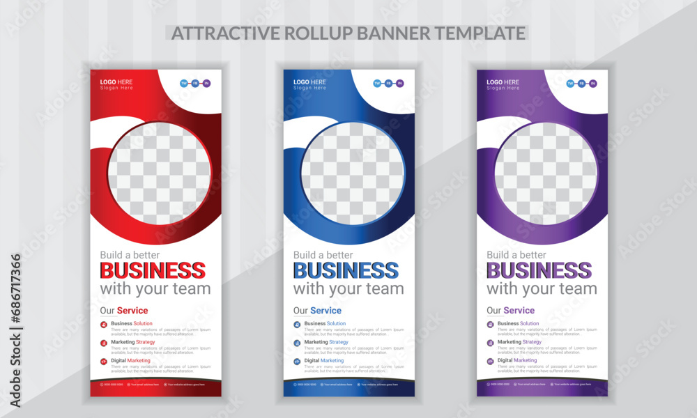 Abstract rollup banner design template 