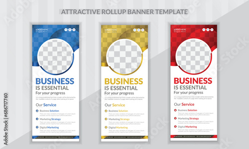 Modern rollup banner design template 