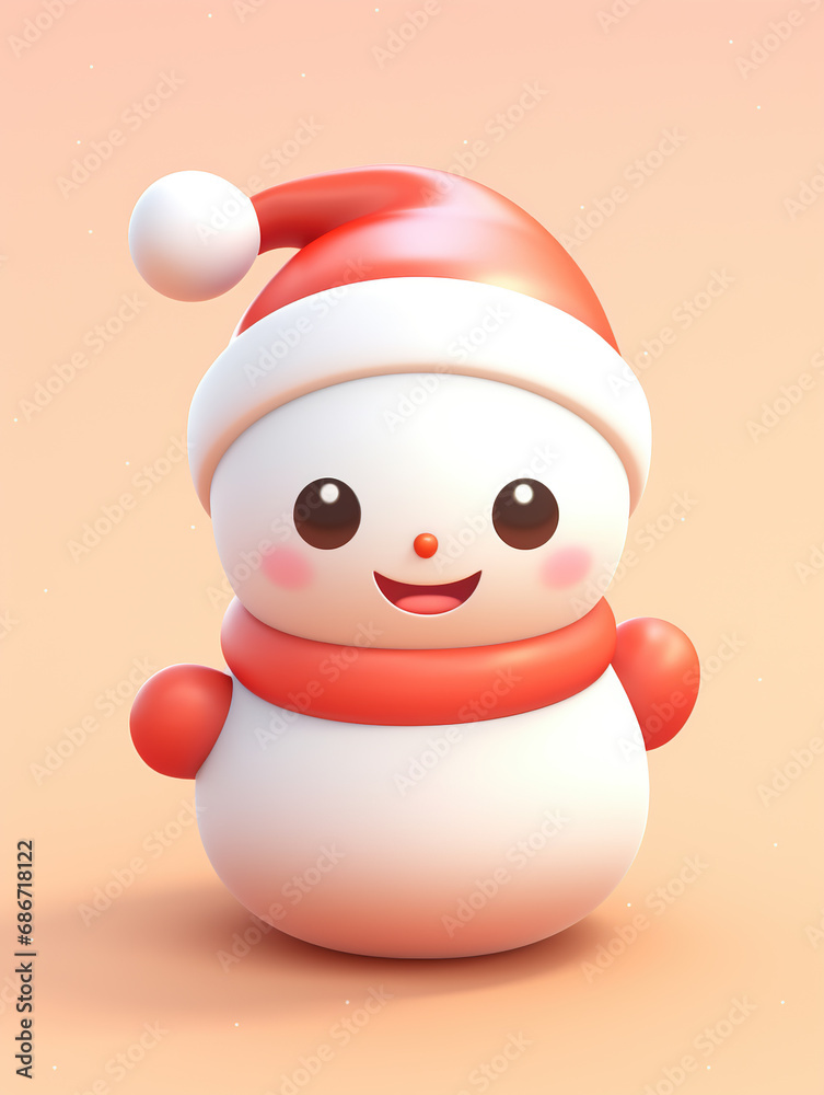 Christmas cartoon snowman,created with Generative AI tecnology. Christmas cartoon snowman,created with Generative AI tecnology.