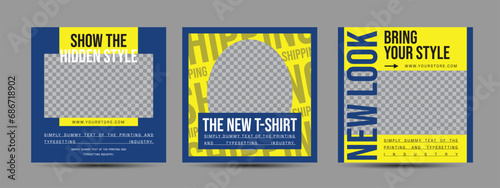 Modern urban futuristic streetwear fashion design for social media post template