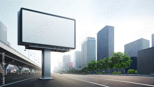 Billboard on the street, blank, sign, advertising, advertisement, city, marketing