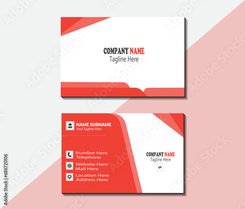  Business card template with company logo.