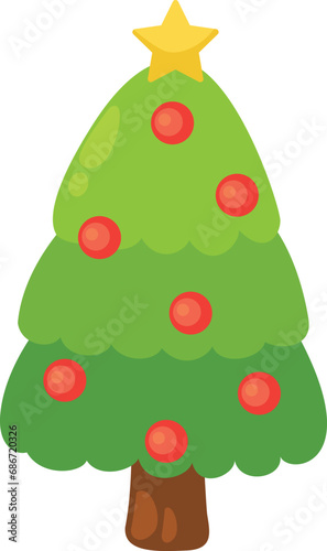 illustration of x mas tree white on background vector