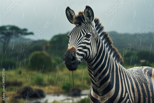 a couple of zebras stand near each other. Ai ilustration. digital painting. Generative AI Artificial Intelligence Artwork