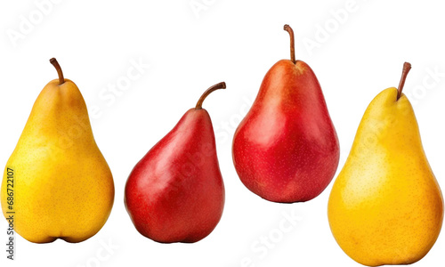 pears isolated  on transparent background