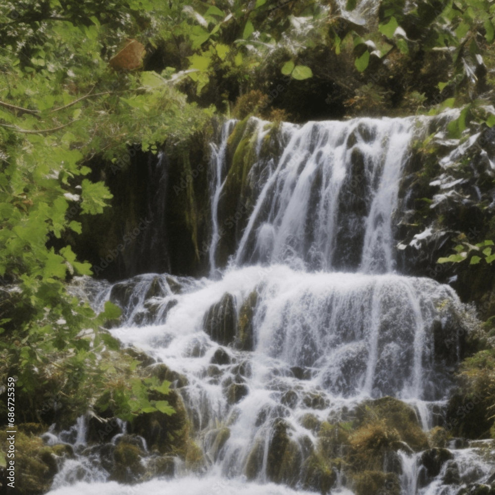 waterfall in the forest waterfall in the forest