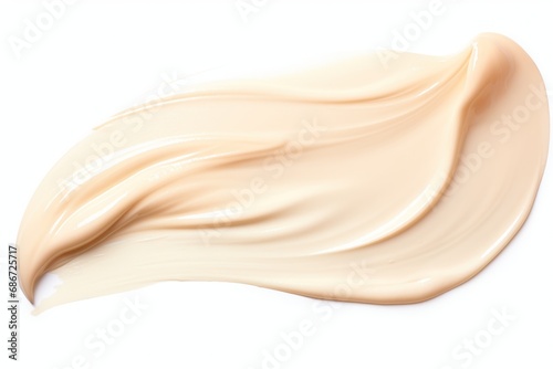 Tone cream smear swatch isolated on white background.