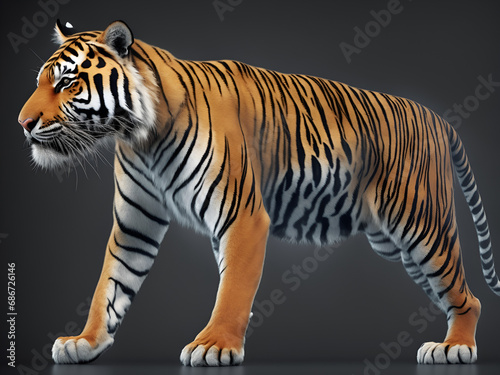 One tiger is the king of all animals. Generative AI © possiblePricha