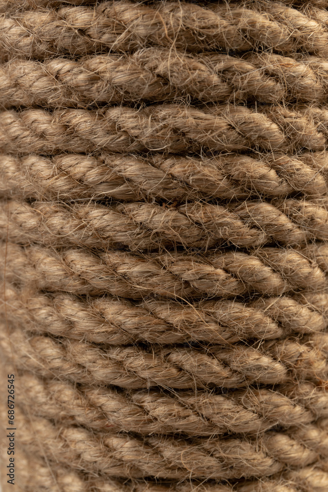 Sisal rope cat scratcher in close-up.