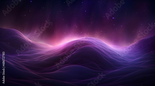 Dynamic Purple Particle Wave with Shining Dots, Digital, Landscape, Purple Particles, Dynamic Wave
