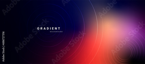 Abstract gradient background with dynamic circle lines 