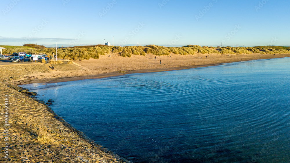 beach and sea at Irvine Ayrshire