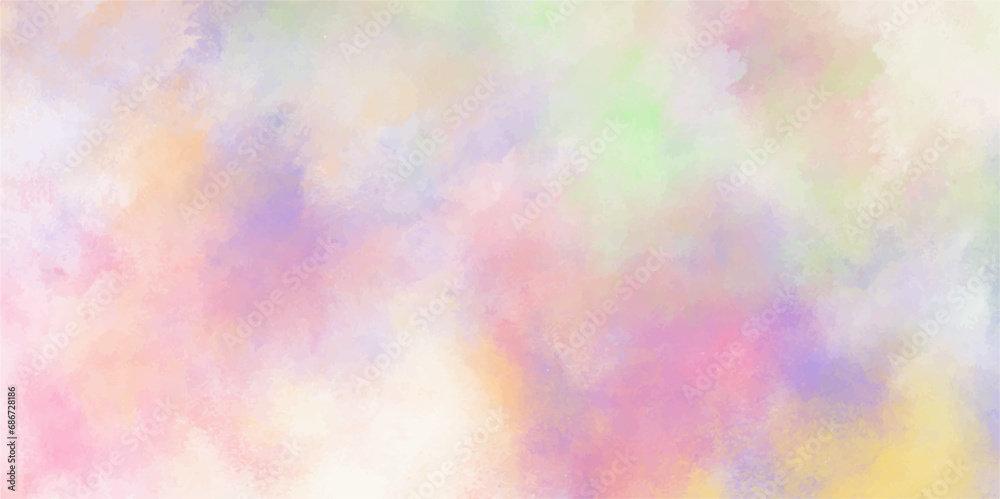 Amazing beautiful watercolor Cloud and sky with a pastel colored background splashes of multicolor ink. Pink watercolor background for textures backgrounds and web banners design.multicolor background