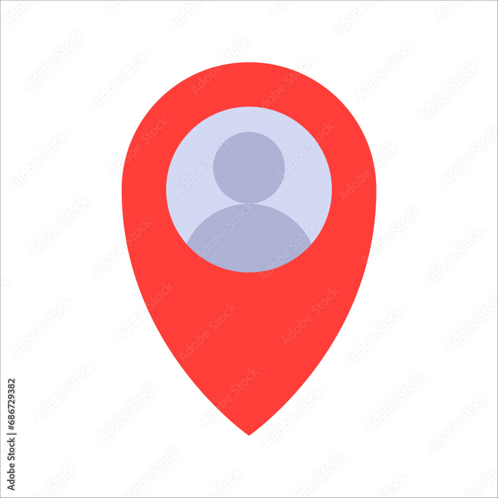 Employee location icon. Simple vector illustration on white background Employee location icon. Simple vector illustration on white background