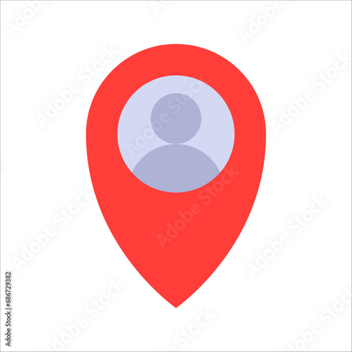 Employee location icon. Simple vector illustration on white background Free Download Employee location icon. Simple vector illustration on white background - GFXLoad
