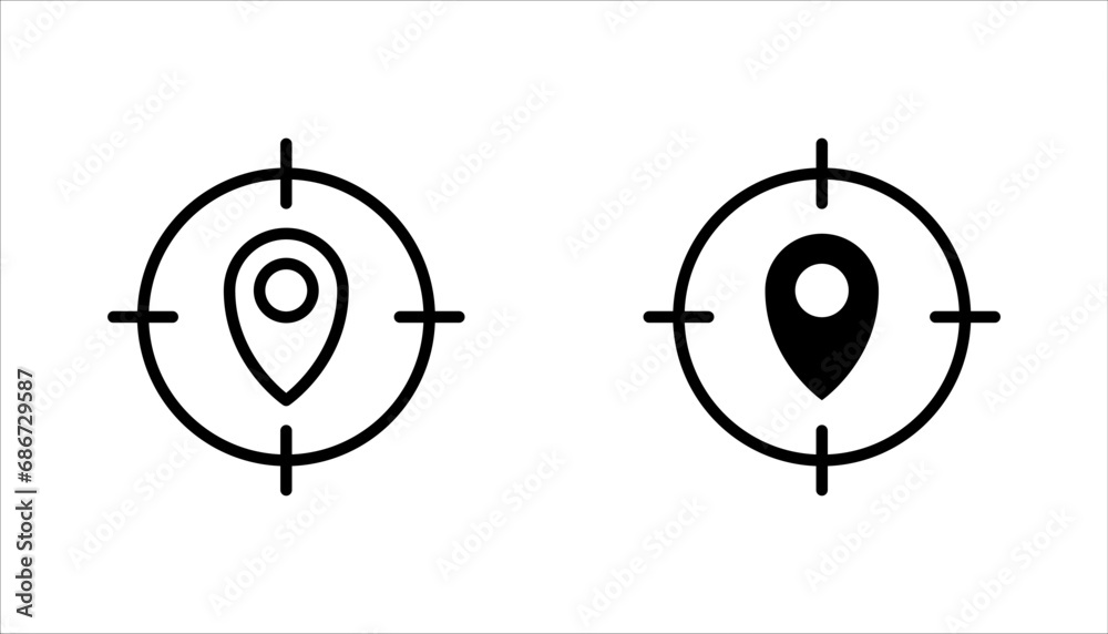 Fototapeta premium Current location icon. Pointer sign. symbol tracking in vector flat style. vector illustration on white background