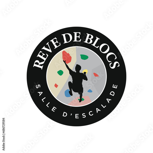 Rock climbing sport logo