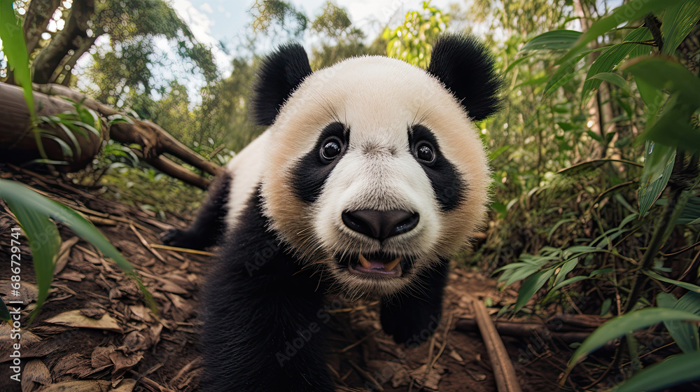 Fototapeta premium Young panda cub