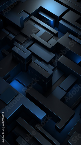 wallpaper for devices  black with Navy Blue accents  minimalist  creative created with Generative Ai