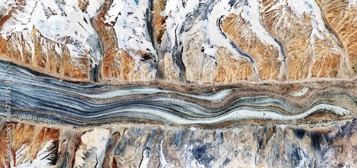 The river of life, abstract photographs of the frozen regions of the earth from the air, abstract naturalism.