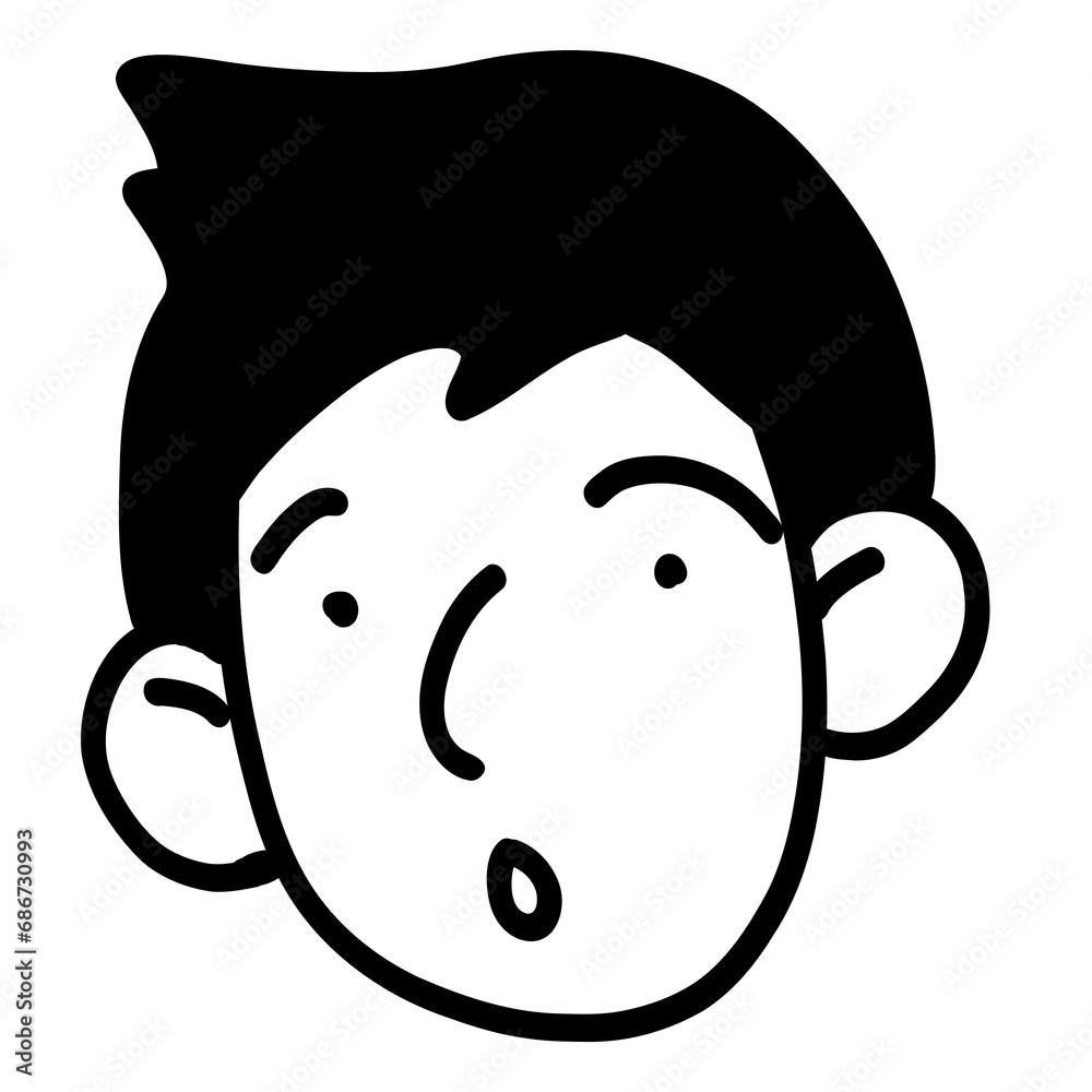 illustration of a person's head with an emotion illustration of a person's head with an emotion