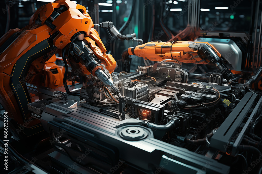 Advanced Robotics Assembling Intricate Machinery