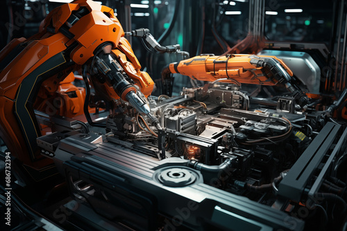 Advanced Robotics Assembling Intricate Machinery