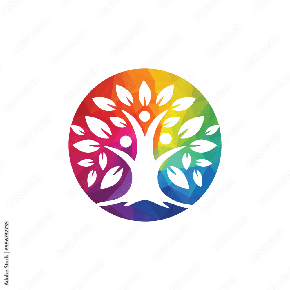 Family Tree Vector Logo Design Template.