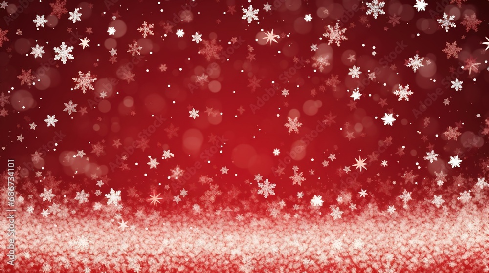 Abstract snowflakes. Red Christmas banner. snow background Abstract snowflakes. Red Christmas banner. snow background