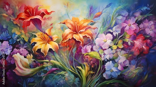 a masterpiece that showcases a blend of colorful and harmonious hues.