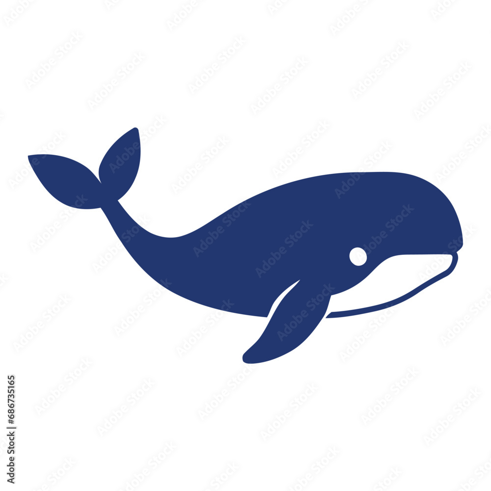 Blue whale, flat vector illustration. Blue whale, flat vector illustration.