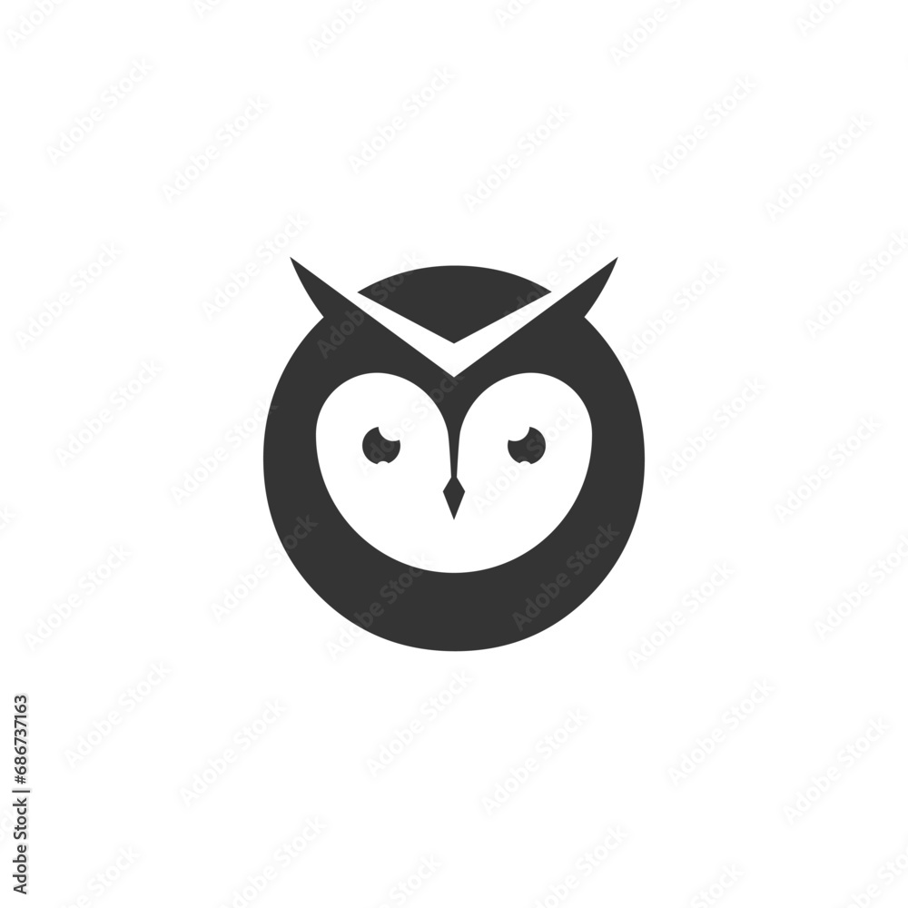 owl logo with template vector style