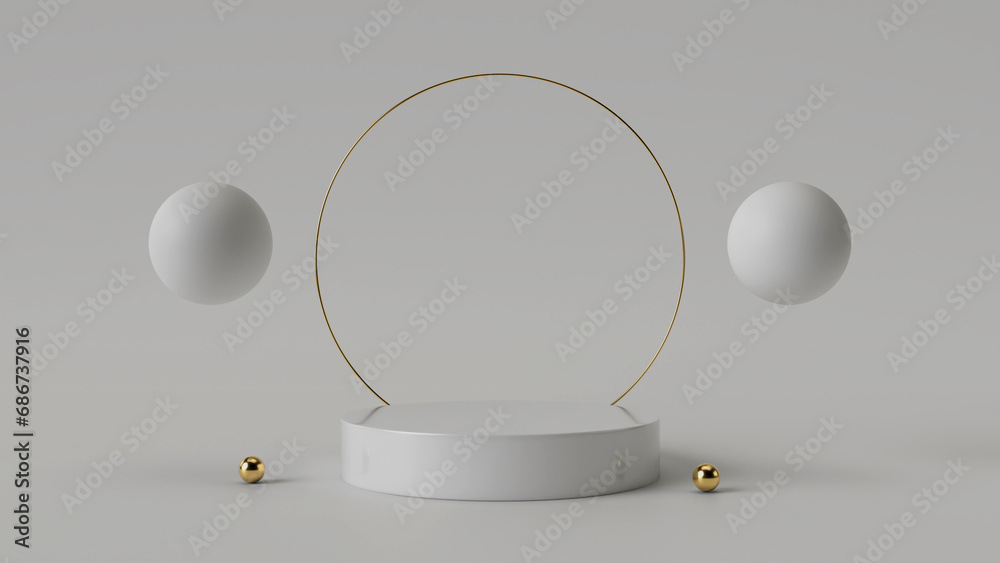 Minimal scene mockup for product showcase in white colors. Modern ...