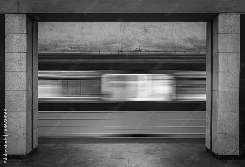Obraz premium A moving subway 