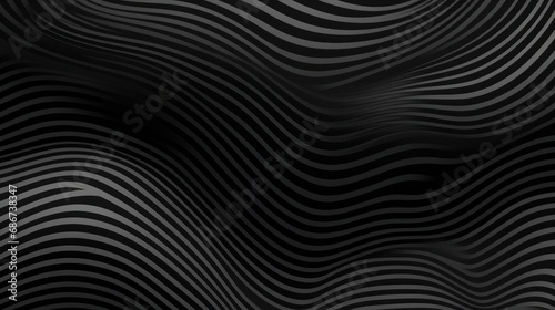 Wallpaper Mural Wavy black and gray lines forming a solid three-dimensional texture Torontodigital.ca