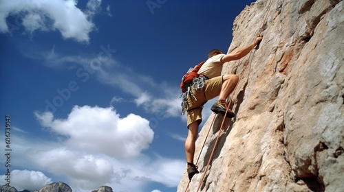 real men do rock climbing in the mountains