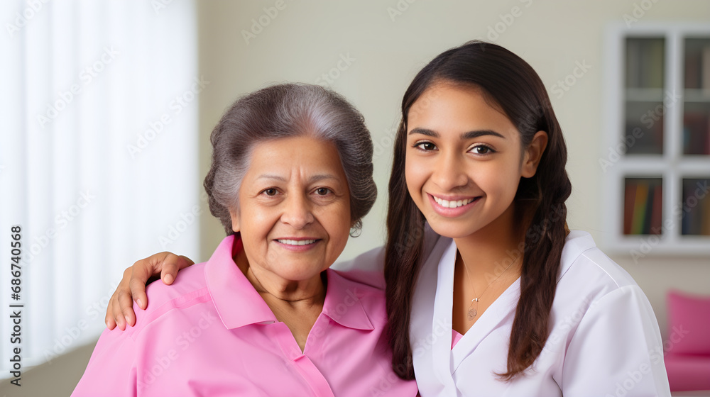 Doctora Latina con paciente medico en hospital Doctora Latina con paciente medico en hospital