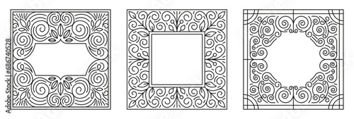 Vector poster design template, wedding invitation and greeting card with copy space for text or title in trendy linear style - vintage background for cover, advertising, packaging