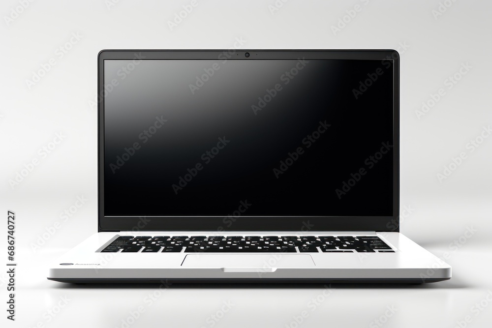 Laptop with modern frameless design, generative ai Laptop with modern frameless design, generative ai