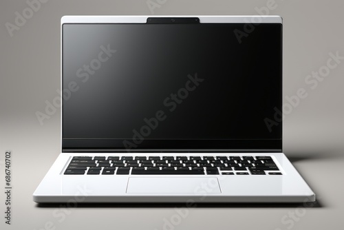 Laptop with modern frameless design, generative ai