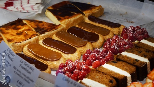 Canvas Print Eclairs in a Parisian Bakery