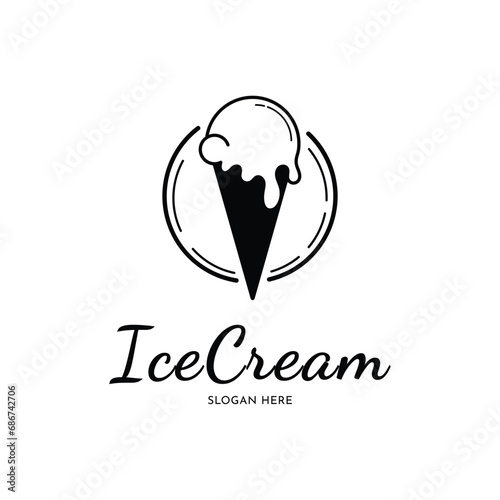 Ice cream logo design idea concept