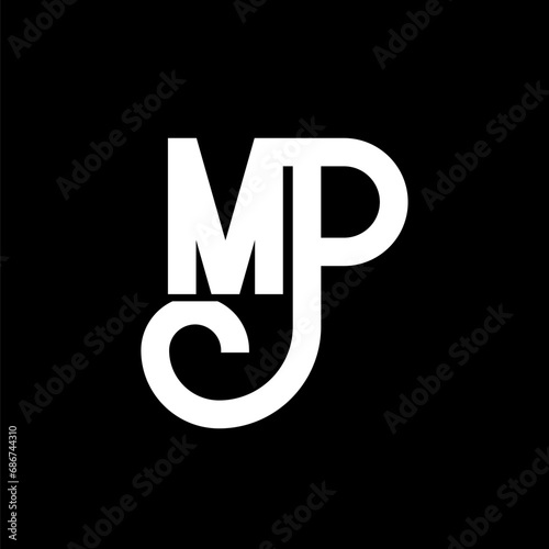 MP Letter Logo Design. Initial letters MP logo icon. Abstract letter MP minimal logo design template. M P letter design vector with black colors. mp logo